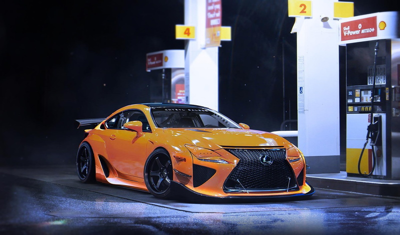 Future, sports, Lexus, 1080P, by Khyzyl Saleem, RCF-A, Gas Station, orange, Car, Sport, Yellow, Tuning