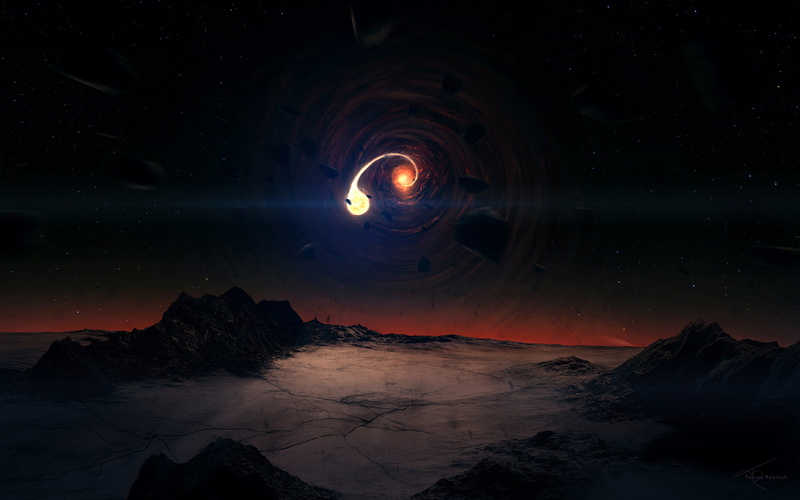 black, hole, 1080P, scene