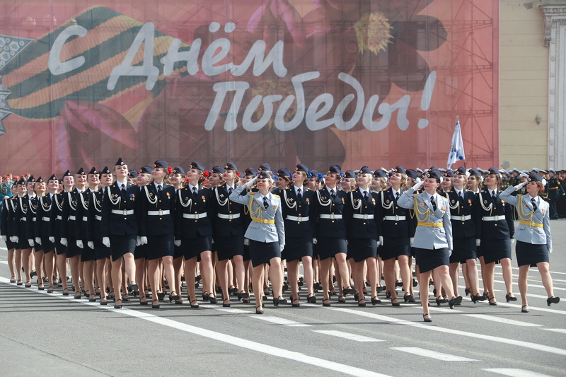 March, parade, cadets, girls, red square, holiday, victory day, May 9, 5K