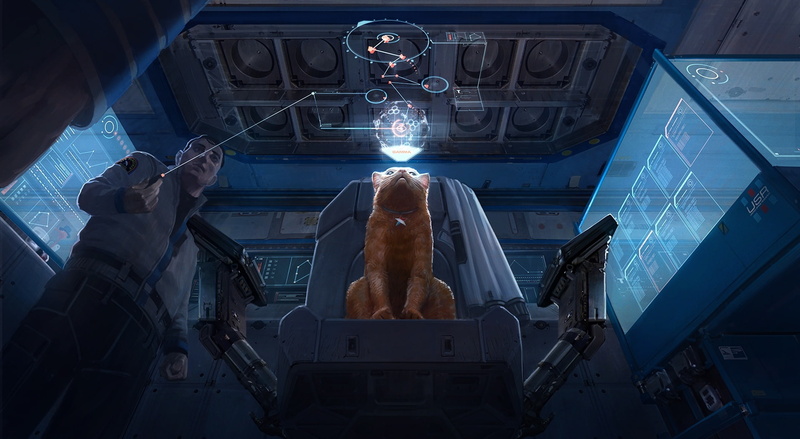statue, videogame, human representation, museum, male likeness, Fractured Space, creativity, transportation, Jonesy, Game, indoors, air vehicle, representation