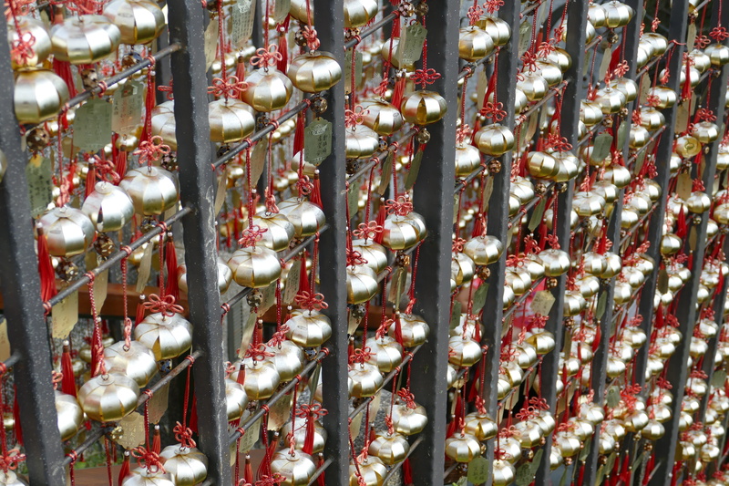 temple, no people, bells, Relief, hanging, repetition, healthy eating, food and drink, instrument, indoors, red, close-up, side by side, 5K, Image, taoism