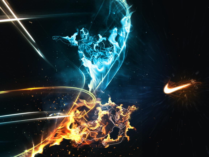 brands, 480P, nike, ice, fire