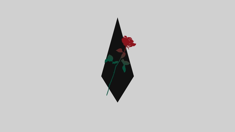 minimalism, white background, rose, rhombus, geometry, faded, 1080P, shapes, rectangle