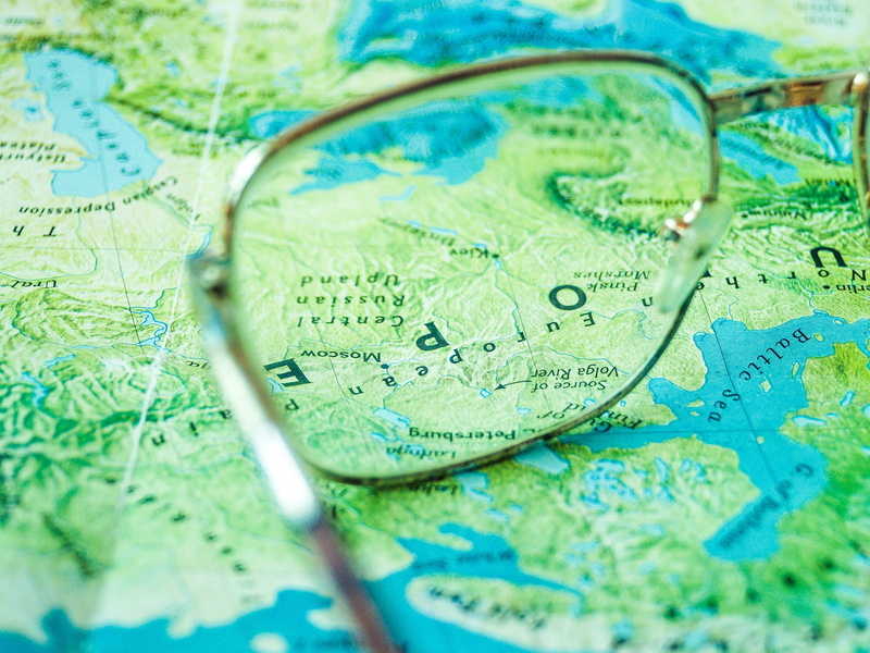 magnify, travel, object, nature, green color, clear, selective focus, direction, studio shot, scrutiny, vision, world map, close-up, focus, no people, magnification