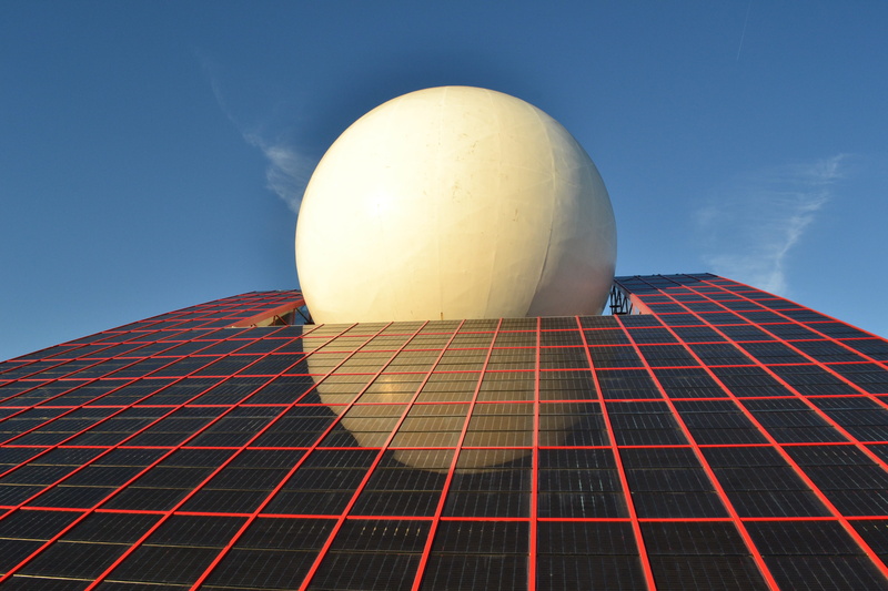 alternative energy, Photovoltaic Panels, blue, sky, building exterior, no people, modern architecture, renewable energy, environmental conservation, dome