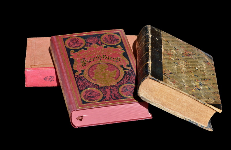 close-up, indoors, cooking books, books, old, still life, 1080P, publication, studio shot, book, high angle view, lying, literature, text, art and craft