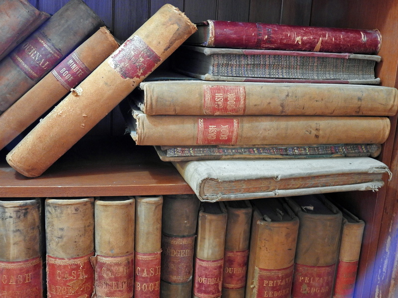 spine, used, abundance, choice, Books, table, Antiquarian, wood - material, old script, old books, close-up, no people, education, high angle view, day