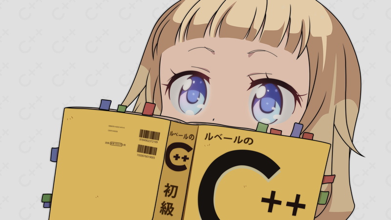 programming, 4K, c++, book cover, blue eyes, anime