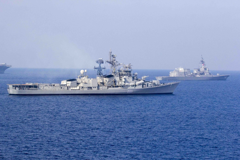 motion, navy, freight transportation, nautical vessel, nature, mode of transportation, shipping, day, JS Akizuki (DD-115), business, 5K, outdoors, no people