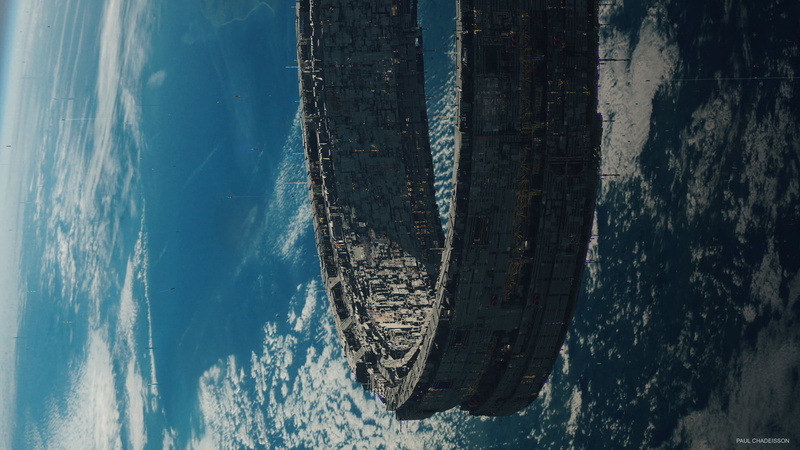 digital, space art, Orbital Stations, science fiction, 1080P, Paul Chadeisson, futuristic, planet, concept art, space