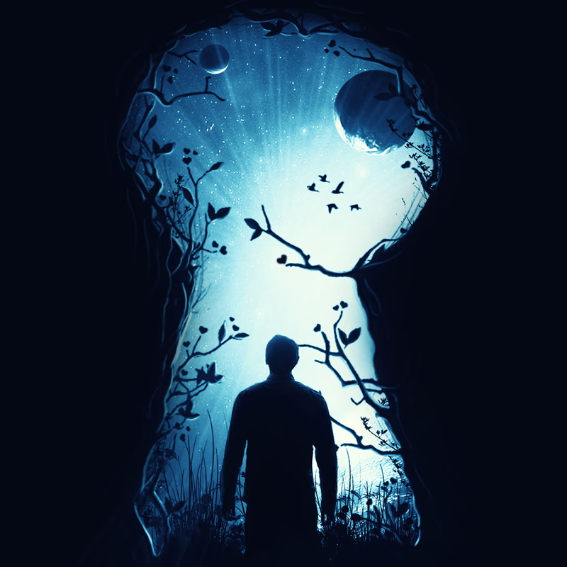 2K, keyhole, dark, silhouette, fantasy, art