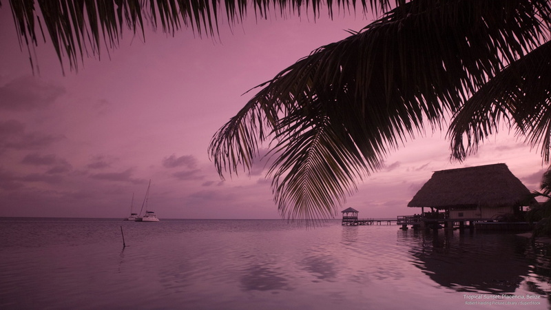 sunset, placencia, belize, Beaches, tropical, 2K