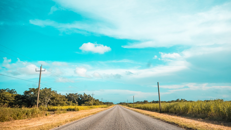direction, road, scenics - nature, 5K, tranquil scene, cloud - sky, plant, country, field, environment, roadtrip, belize, beauty in nature, transportation