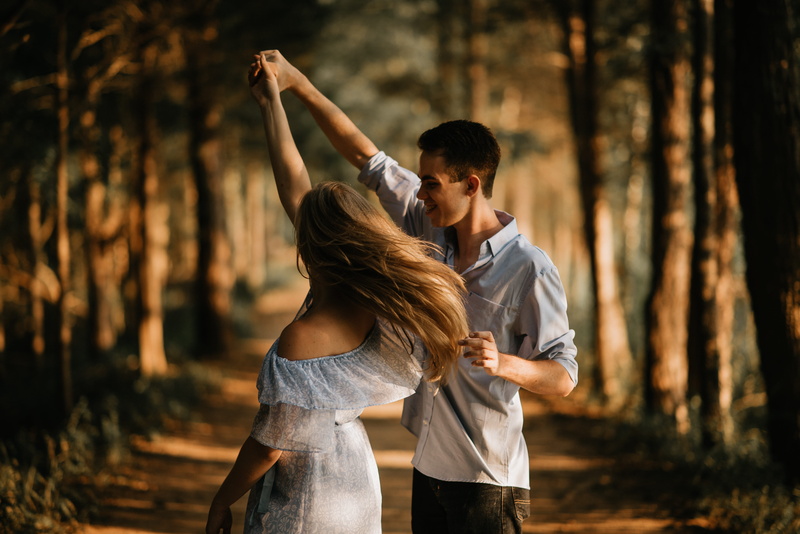 trees, two People, forest, family, boyfriend, sunlight, tree, bonding, joy, men, fun, romantic, love, heterosexual Couple, pirouette, married, kissing