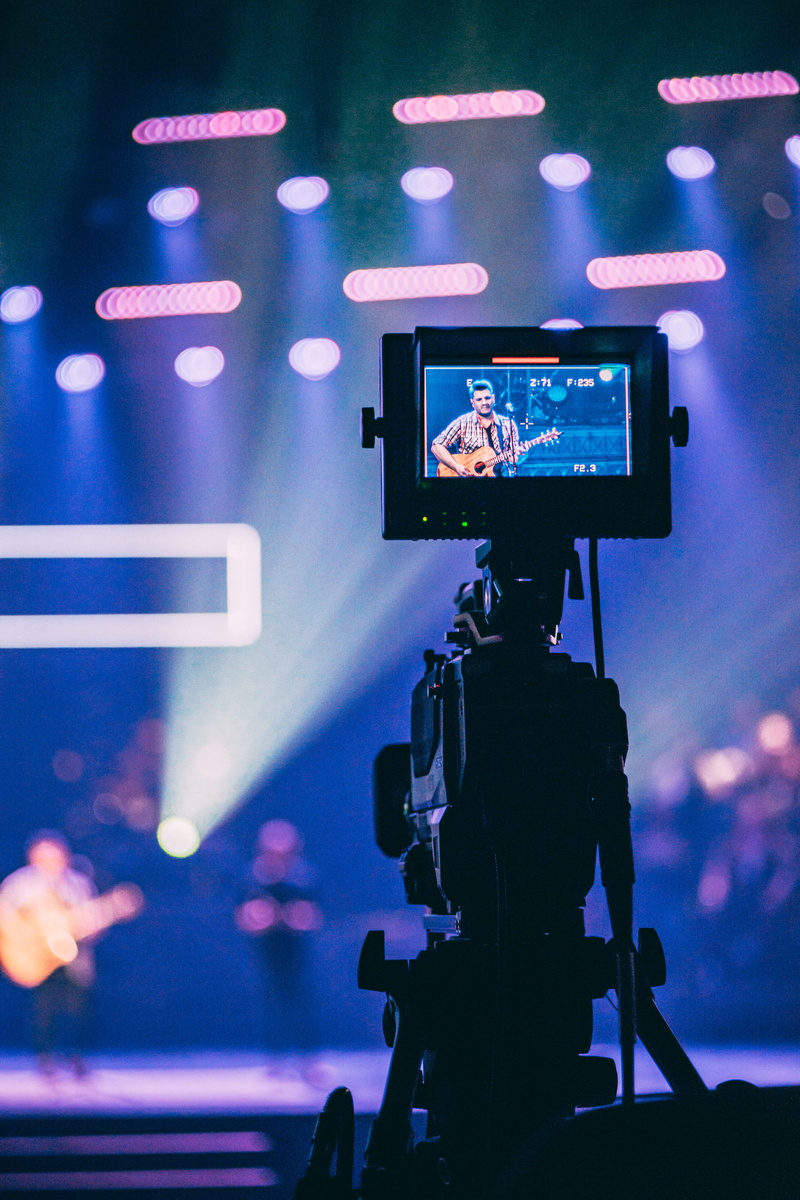 crowd, input device, recording studio, arts culture and entertainment, illuminated, equipment, music, filming, person, display, stage, video camera