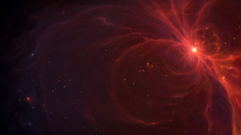 hole, black hole, quasar, blue, nebula, stars, the universe, dust, dark-blue, fog, threads, dark, red, light-red, galaxy, particles, scale, light, darkness