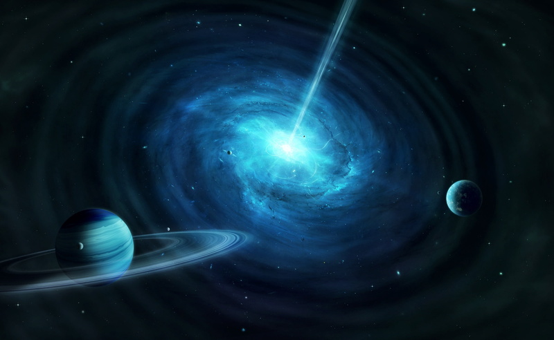 planet, 2K, glowing, orbiting, Space, technology, science, sea, illuminated, no people, illustration, Quasar, night, space exploration, futuristic, galaxy