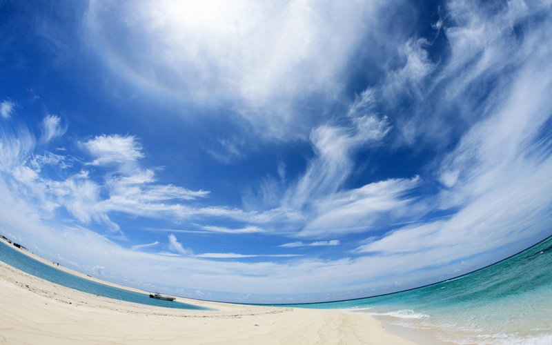 1080P, non-urban scene, nature, tranquility, fish-eye lens, clouds, horizon over water, sky, no people, land, tranquil scene, ground, cloud - sky, day