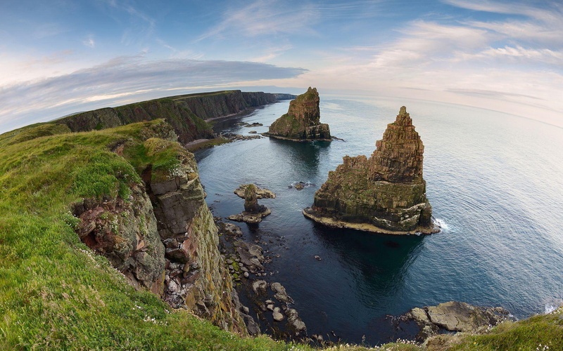 1920x1200, isle, top, water, near, lens, ocean, grass, fish, photo, coast, eye, 1080P, facing, mountain, open, view, body, grassy, beaches