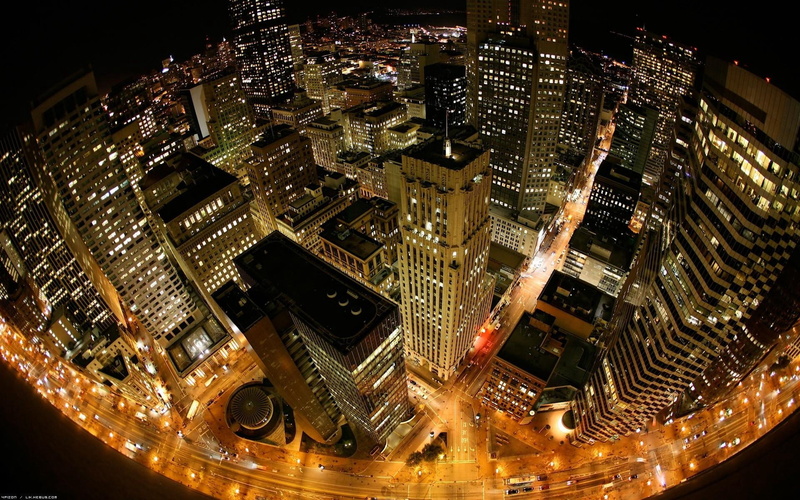 night, street Light, aerial, skyscrapers, uSA, office, skyscraper, illuminated, financial district, sky, office building exterior, aerial View, travel Destinations