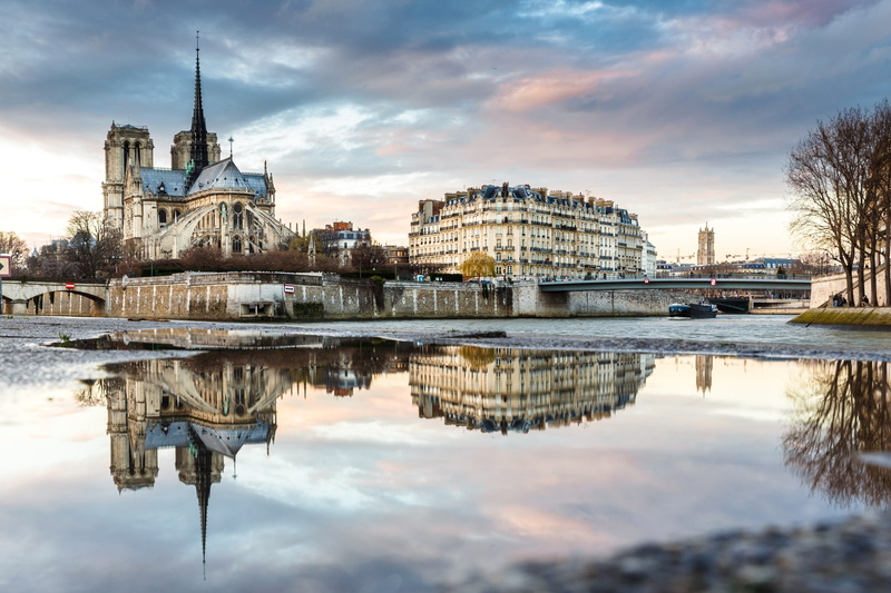 spire, Paris, place of worship, city, travel destinations, France, spirituality, building exterior, no people, sky, cloud - sky, waterfront, 2K, architecture