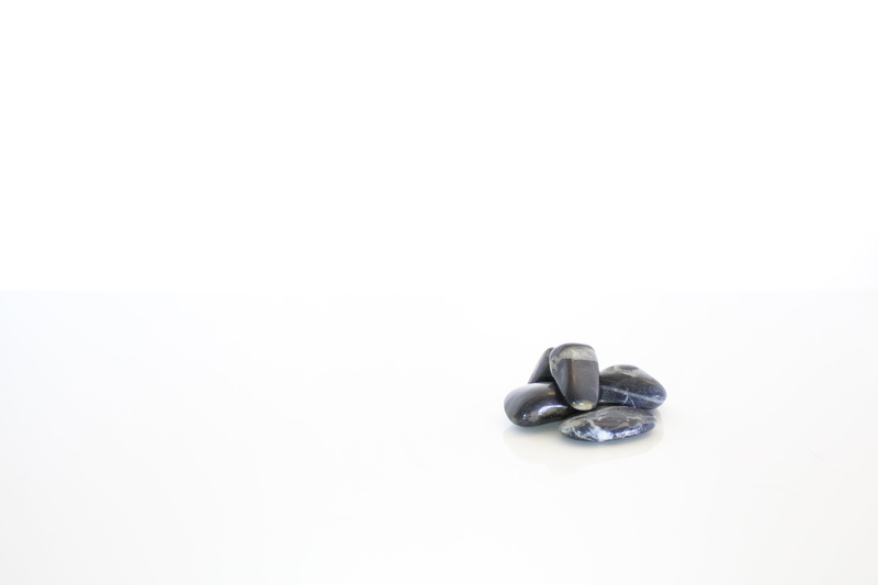 close-up, material, two objects, solid, day, stone - object, single object, high angle view, white, still life, stones, no people, studio shot, black color