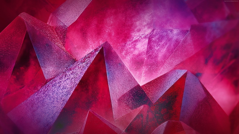 artwork, red, digital art, 4K, light, pink, abstract, art, gem, crystal
