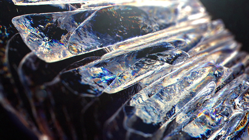no people, frozen, Nidia Dias, indoors, high angle view, ice, 1080P, focus on foreground, close-up, nature, crystal, pattern, textured, day, semi-precious gem