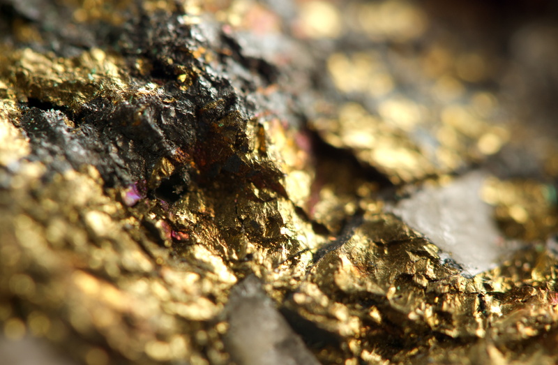 bokeh, gold, rock, 4K, ore, macro