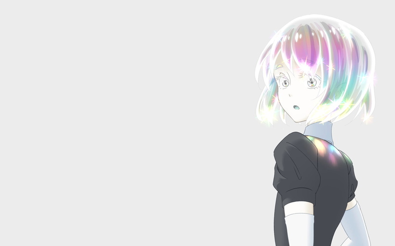 unrecognizable person, studio shot, lifestyles, leisure activity, rear view, Houseki no kuni, adult, waist up, illuminated, young adult, 1080P, simple background