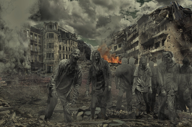 cloud - sky, nature, zombies, environment, fire - natural phenomenon, group of people, digital, medium group of people, heat - temperature, day