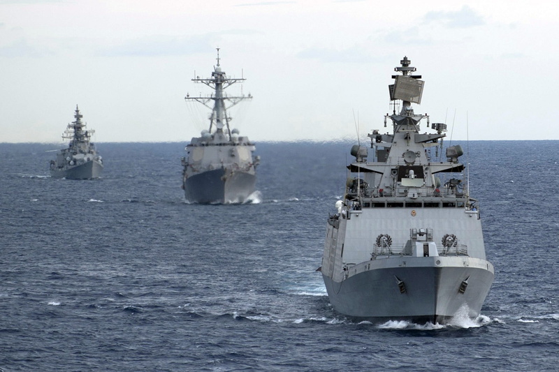 transportation, business, day, water, Indian-Navy, sky, navy, shipping, ship, outdoors, military training, sea, warship, freight transportation, 720P