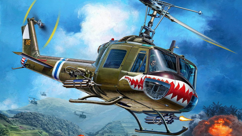 Huey, 1080P, American multi-purpose helicopter, Iroquois, Vietnam, UH-1C, Bell