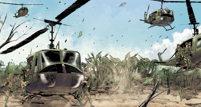 figure, helicopters, cavalry, Vietnam, palm trees, US Army, Bell, UH-1 Huey, infantry, 2K, landing