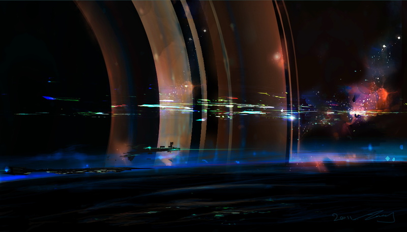 planet, screenshot, fantasy art, marvel, blurred motion, spaceship, long exposure, space, light trail, digital art, built structure, movie, illuminated