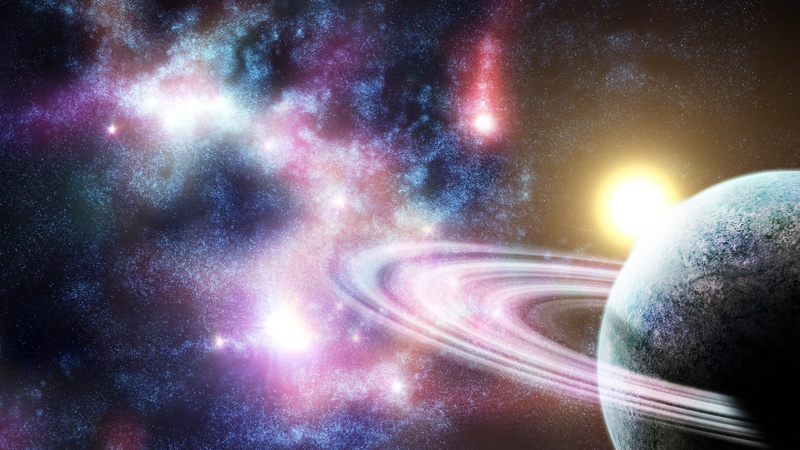 planetary rings, 4K, space art, fantasy, planet earth, star - space, science, space, lens flare, illuminated, nature, astronomy, abstract, planet - space
