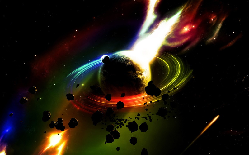 planet, 1080P, asteroid, planetary rings, space