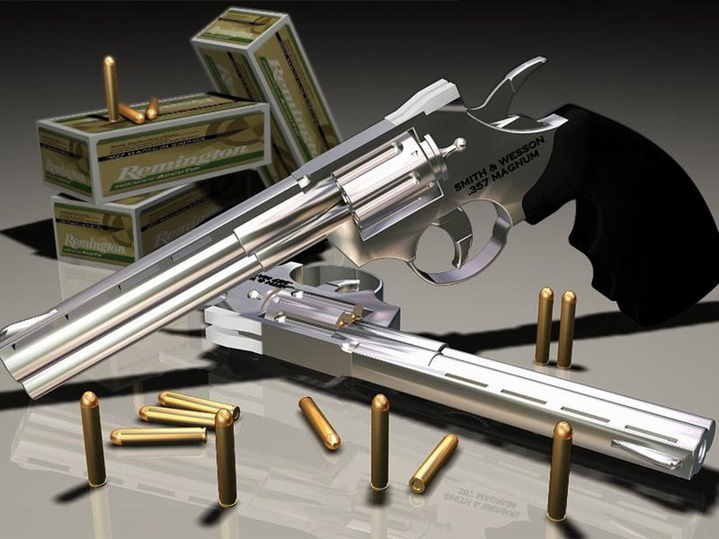 Smith and Wesson 357 Magnum Revolver, Weapons, 1080P