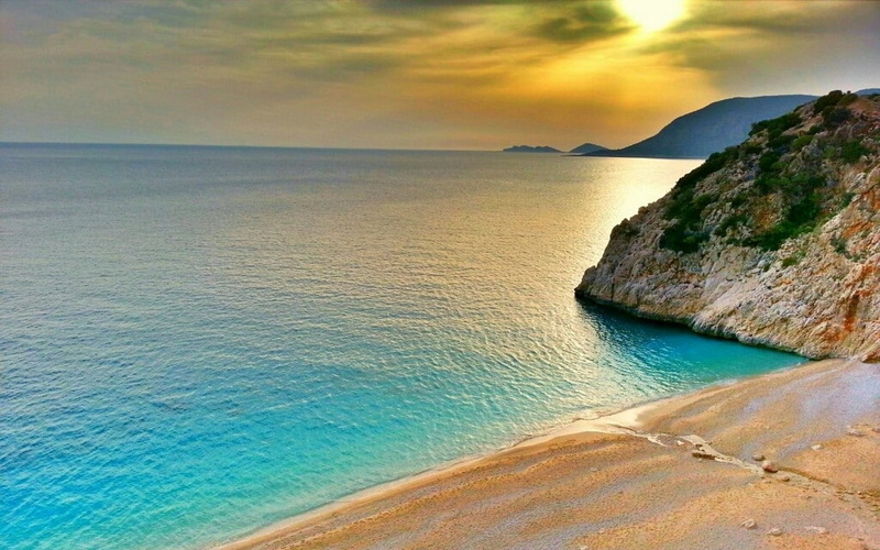 hills, beauty in nature, no people, sky, sand, 480P, clouds, horizon over water, coast, rock - object, landscape, sea, idyllic, nature, beach, land, scenics - nature
