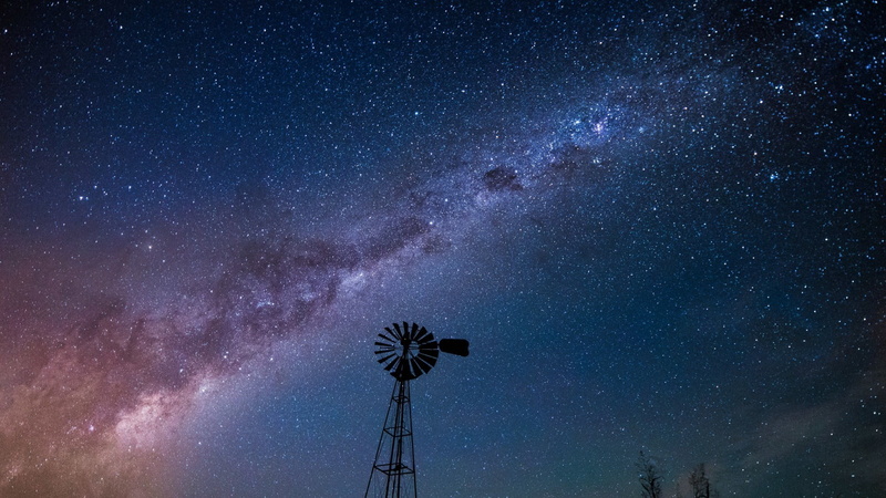 night, wheels, tranquility, star field, 1080P, nature, star, milky, scenics - nature, long exposure, tower, outdoors, star - space, space, Milky Way, low angle view