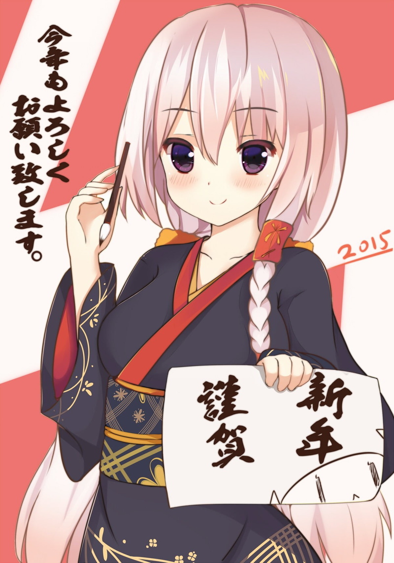 kimono, creativity, men, gray hair, anime girls, cute, anime, one person, astrology sign, celebration, adult, art and craft, purple eyes, 720P, representation