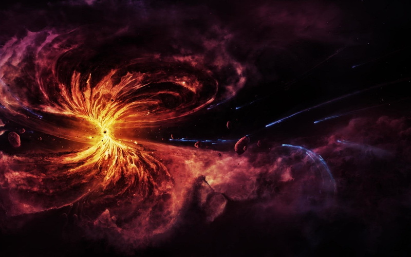 planet - space, Black Hole, sky, red, Stars, dark, nature, exploding, no people, astronomy, 3D, star - space, Space, motion, smoke - physical structure