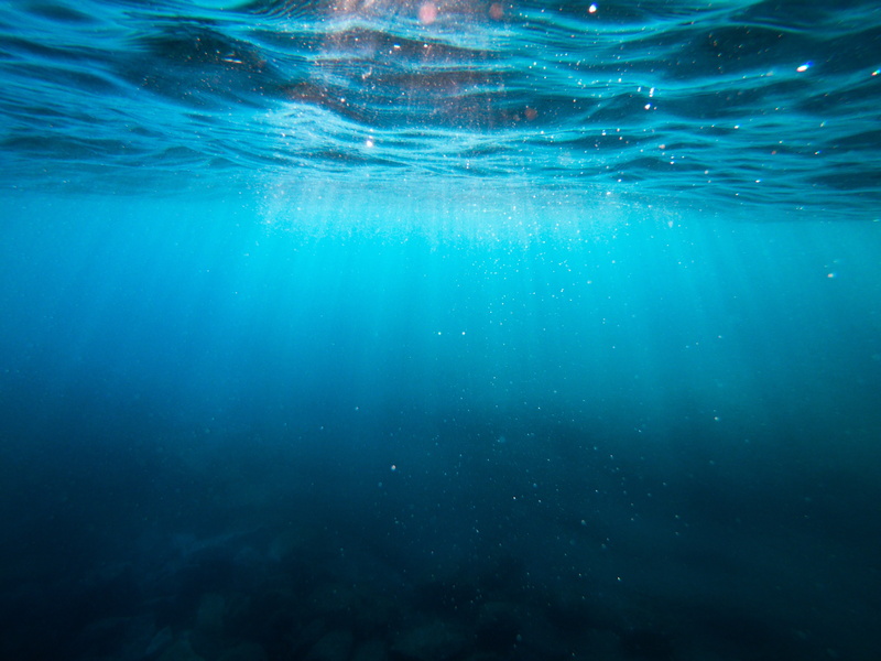 4K, Sun rays, Underwater, 4K, Blue, Ocean, Seascape