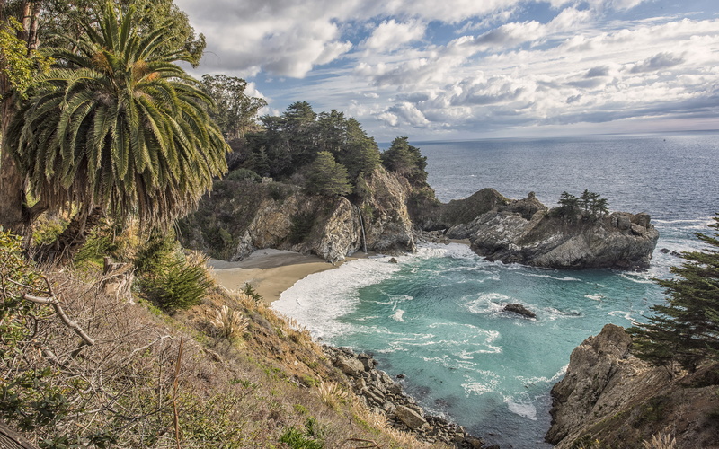 4K, horizon over water, landscape, sky, tranquil scene, photography, tranquility, scenics - nature, seascape, beach, solid, falls, no people, day, plant