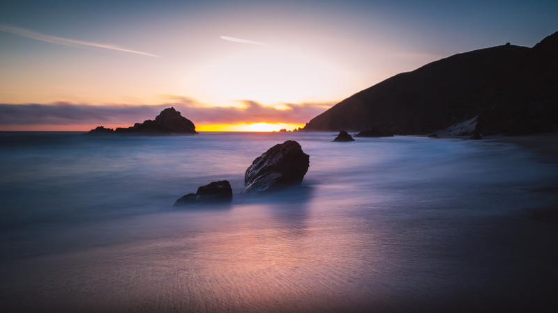 Best Beaches in the World, 4K, Big Sur, USA, 5k, California, Pfeiffer Beach, travel, Sunset, tourism