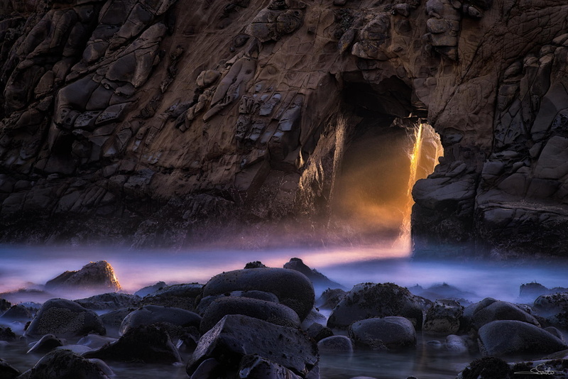 Big Sur, Pfeiffer Beach, 1080P, rock, the ocean, stones, pacific, sunset, California