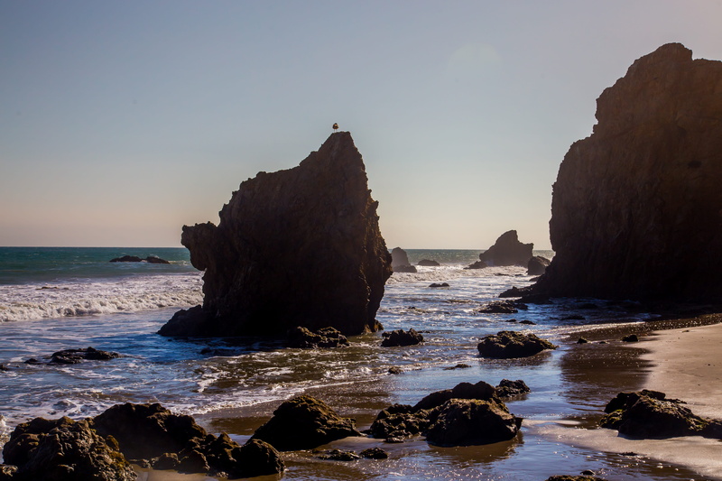 solid, united states, sea, horizon, beauty in nature, malibu, beach, water, 5K, tranquil scene, scenics - nature, rock formation, stack rock, clear sky