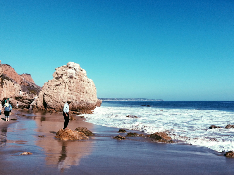 united states, copy space, rock - object, day, beach, ocean, land, malibu, rock, coast, el matador state beach, stone, solid, outdoors, people, 2K, real people