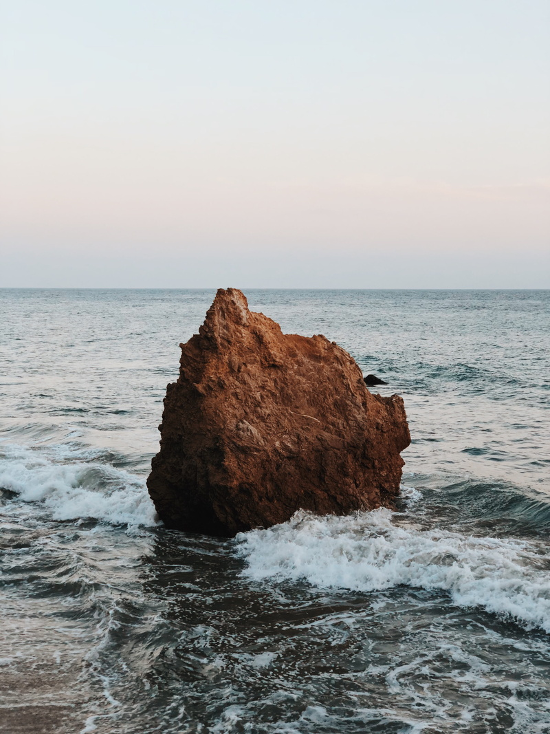 rock - object, ocean, waves, tranquility, el matador state beach, land, rock, nature, outdoors, beauty in nature, united states, solid, sky