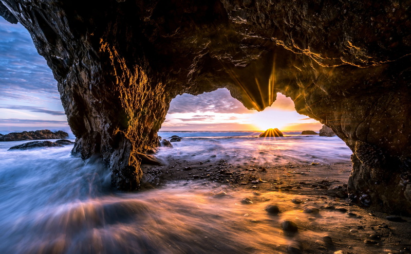 scenics - nature, solid, land, matador, rock formation, horizon over water, Nature, el, sky, no people, body, sea, ca, idyllic, water, sunset, tranquility